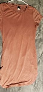 Suede mauve color dress